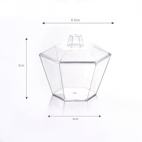 مجموعة ( 12) صحن بلاستيك فاخر بشكل سداسي لتقديم ال...