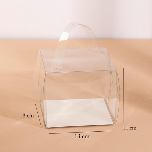 علب ورقية مربعة بغطاء شفاف - (6) حبة| 13*13*11 سم