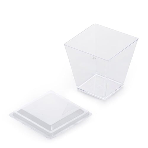 مجموعة (6) علبة بلاستيك هرمية شفافة بغطاء شفاف - 2...