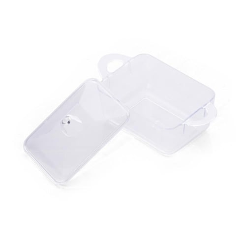 علبة بلاستيك شفاف بغطاء ومسكة جانبية فاخرة -(12) ح...