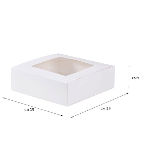 مجموعة (10) علب كيك بنافذه - وسط