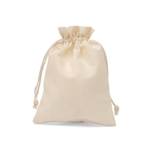 مجموعة (12) كيس قماش فاخر مع حبل للربط لون بيج - ك...