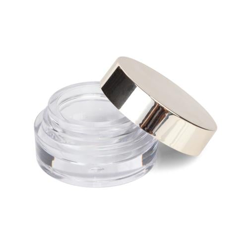 طقم ( 12 ) علبة بلاستيك شفافة بغطاء ذهبي لامع | 22...