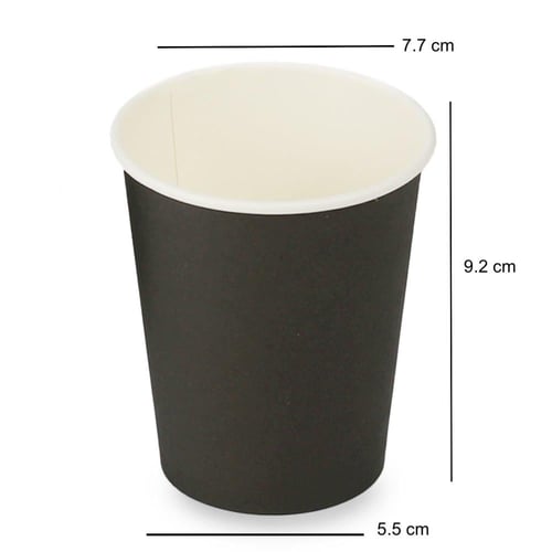 مجموعة (50) كوب ورق أسود فاخر | 9 انز