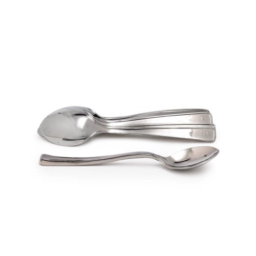 مجموعة (12) ملعقة بلاستيك فضية للحلى والشاي