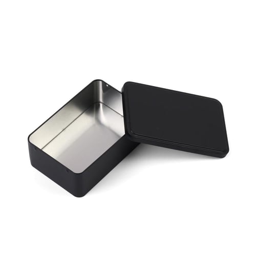 علب معدنية للتخزين والتعبئة لون أسود|19.7*13.1*7 س...