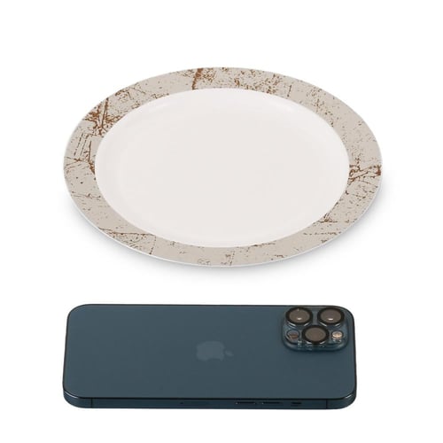 مجموعة (6) صحن بلاستيك فاخر باللون الأبيض و أطراف...