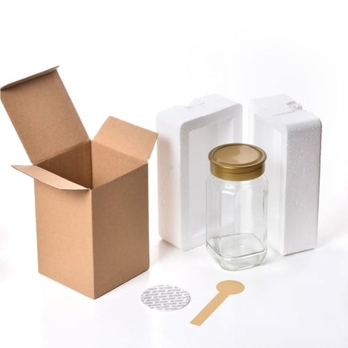 مجموعة (24) قارورة زجاجية لمنتجات العسل بغطاء ذهبي...