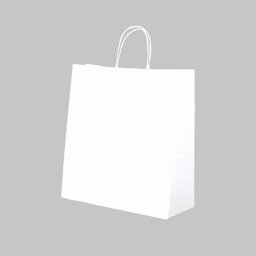 مجموعة ( 12) كيس ورق أبيض طولي الشكل بقاعدة - 32*1...