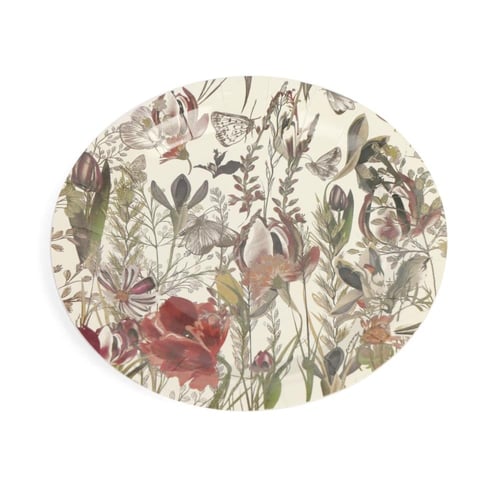 مجموعة (10) صحون ورقية نمط أزهار | 7 أنش