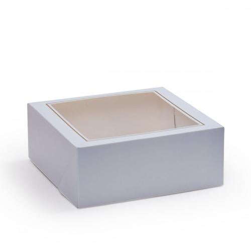 مجموعة (12) علبة كيك سماوي بتصميم فاخر ونافذة شفاف...