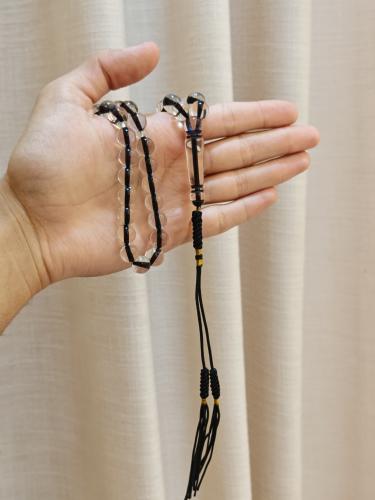 سبحة شفاف خيط اسود