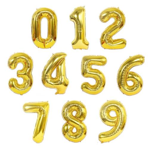 بالون أرقام 16 إنش — ذهبي لامع