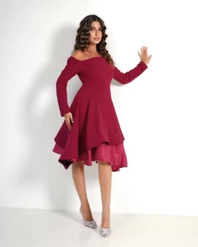 فستان احمر ناعم بخامة الباربي مع الارجنزا