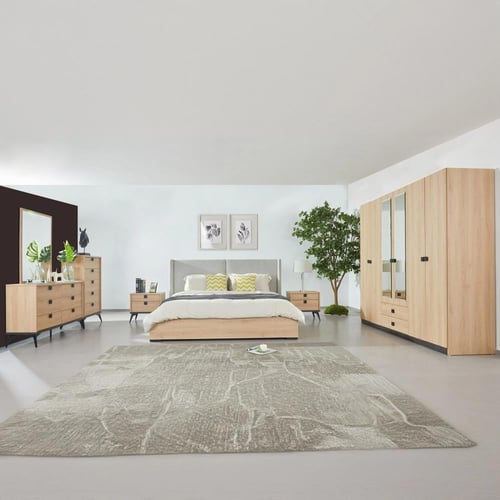 دولاب ملابس لوكا خشب ب 6 أبواب ودرجين ومرايا مقاس...