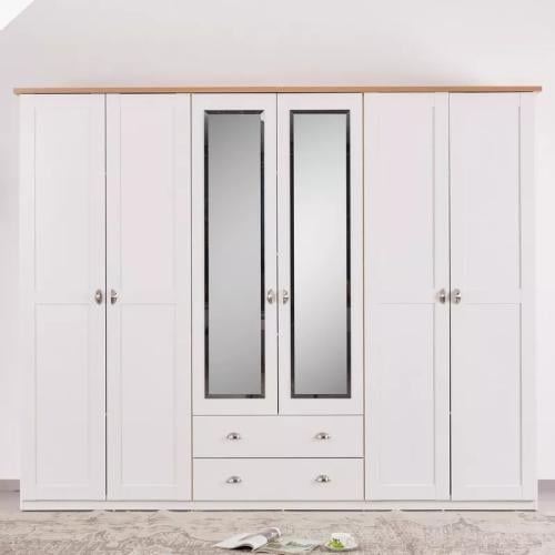 خزانة ملابس بـ6 أبواب ودرجين ومرآة نكست من زيلفينز...