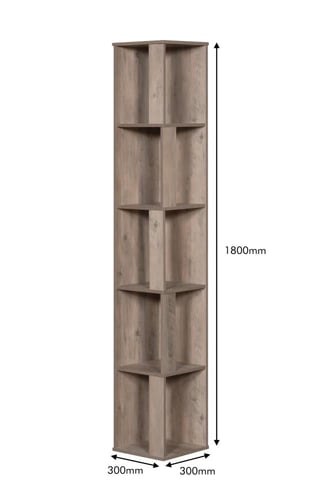 وحدة رفوف زاوية أدي – 5 رفوف خشب ماليزي – رمادي ما...