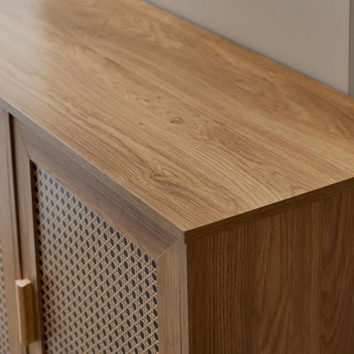 بوفيه جانبية نورديك خشب 3 ابواب لون خشبي مقاس 140x...