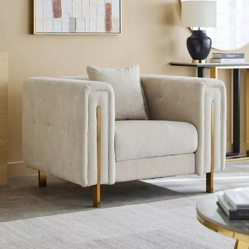 كنبة قماشية مقعد واحد بمساند ذراعين مع وسادة إن إك...