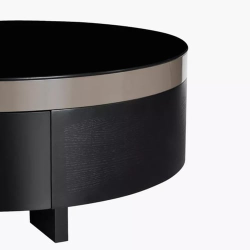 طقم 2 طاولة قهوة ميلريسا مستديرة بسطح زجاجي بدرج ت...