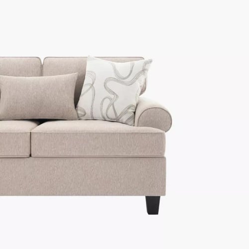 كنبة أردينا مقعدين و 3 وسائد قماش لون بيج بارجل بل...