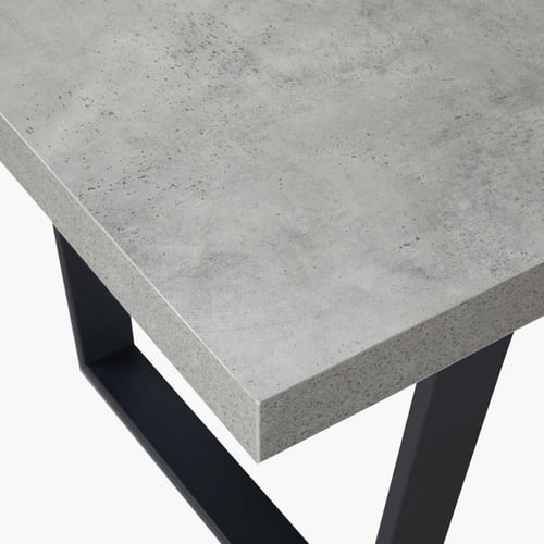 طقم طاولة سفرة بتصميم U خشب هندسي مع 6 كراسي قماش...