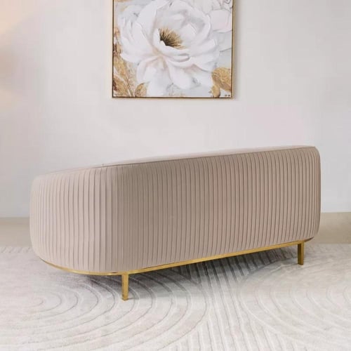 كنبة فالينزا مقعدين مع 3 وسائد قماش شانيل ناعم لون...