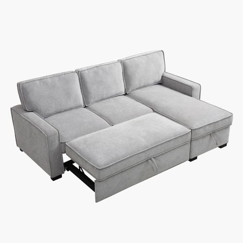 كنبة سرير ركنية يمين يسار 3 مقاعد مع مساحة تخزين م...