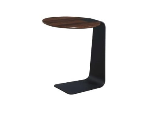 طاولة خدمة ألفيريا مستديرة سطح خشب بني و قاعدة معد...