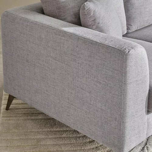 كنبة فيوريلا 3 مقاعد قماش كتان لون رمادي بارجل معد...