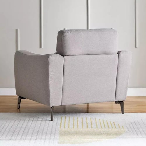 كنبة اورما بمقعد واحد قماش مخملي لون رمادي بأرجل م...