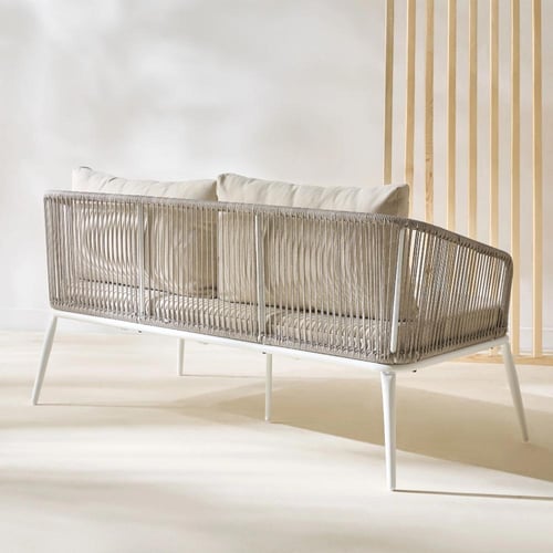 طقم طاولة قهوة للجلسات الخارجية مع 4 مقاعد ووسائد...