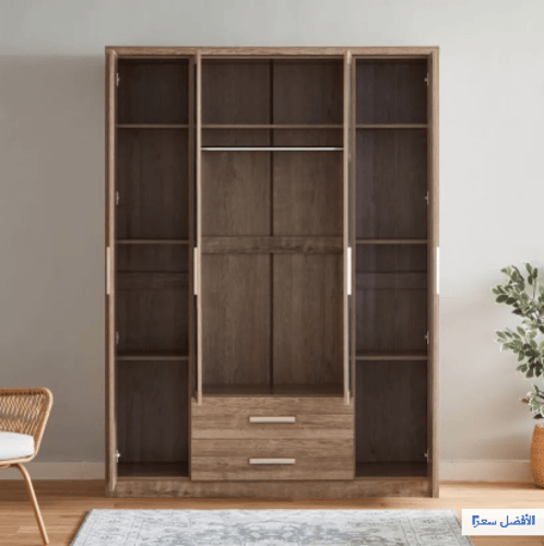 خزانة ملابس كيرفي 4 أبواب مع درجين ومرآتين – تصميم...