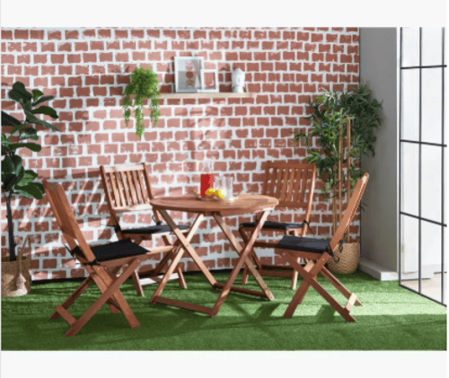 طقم للجلسات الخارجية باهاما 4 مقاعد مع طاولة من خش...