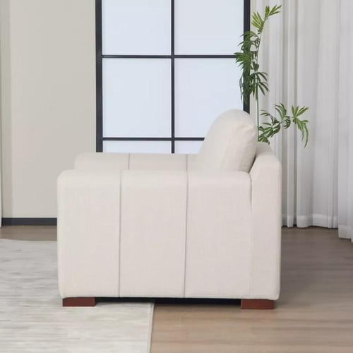 كنبة مفردة دوريڤا بذراعين مع وسادتي قماش لون كريمي...