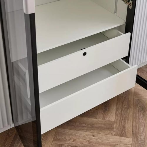 دولاب ملابس ذكية 6 أبواب بزجاج شفاف ودرجين من أليك...