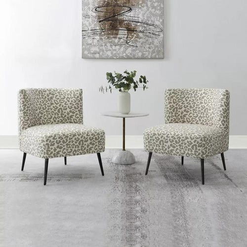 كرسي فردي قماش تايجر بأرجل معدن اسود من فيرونا