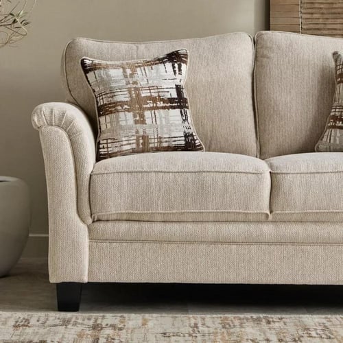 كنبة أورفيلّا بمقعدين مع وسادتين قماش لون بيج بارج...