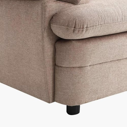 كنبة قماش مقعدين لون رمادي و بيج من إيربان بأرجل ب...