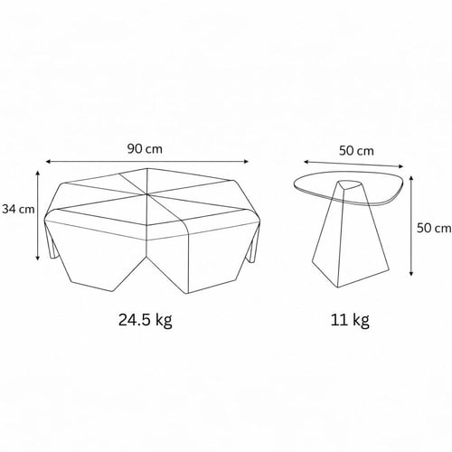 طقم طاولات أورسولا طاولة خشب تصميم هندسي جريء يبرز...