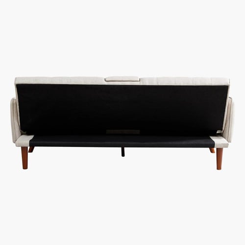 كنبة سرير قماش 3 مقاعد مع 2 حامل أكواب وشاحن يو إس...