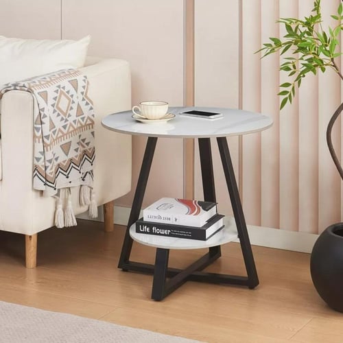 طقم طاولة شاي نيريسا مقعدين قماش رمادي بأرجل معدن...