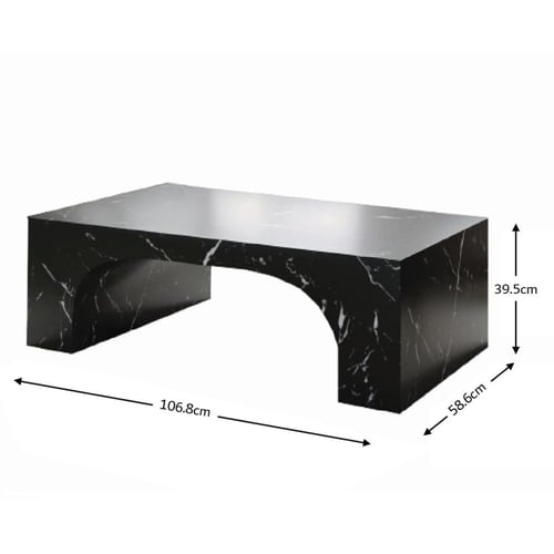 طاولة قهوة بديل الرخام موراتا - أسود رخامي