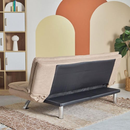 كنبة سرير 3 مقاعد من جويفول قواعد معدن لون بيج مقا...