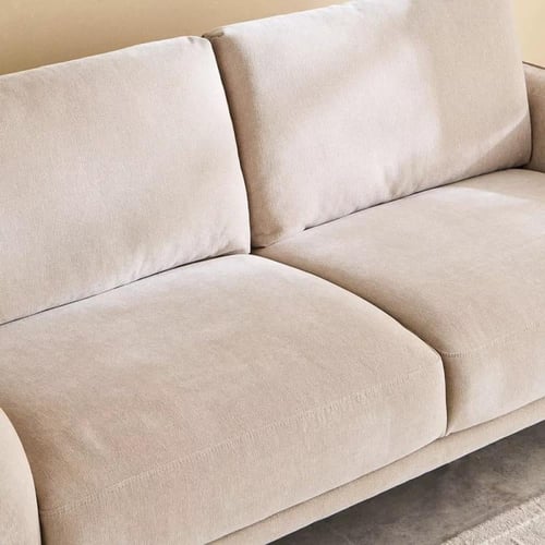 كنبة بيليسا 3 مقاعد قماش شانيل ناعم لون بيج بارجل...