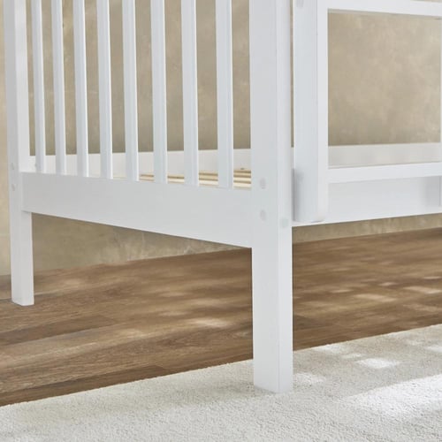 سرير فردي بطابقين من هامبتون معدن باللون الابيض مق...