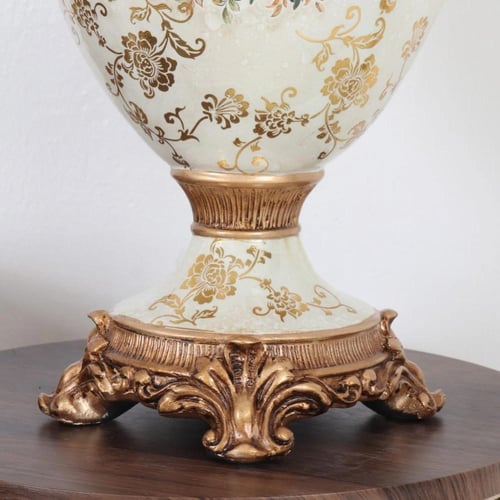 مزهرية لُجين ريزن باللمسه الايطالية ذهبية لامعة وب...