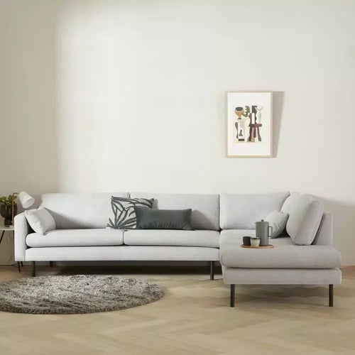 كنبة زاوية ارجوا على شكل حرف L يمين قماش شانيل لون...