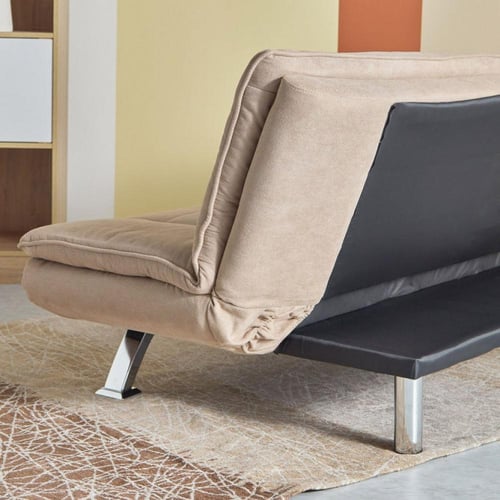 كنبة سرير 3 مقاعد من جويفول قواعد معدن لون بيج مقا...