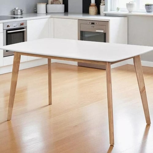 طقم طاولة طعام لوريديزا خشب مطّاط مع 6 كراسي